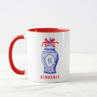 Chinoiserie Ginger Jar Monogram | Red Bow