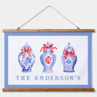 Chinoiserie Ginger Jar With Red Bow | Christmas