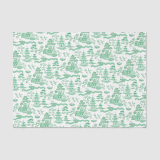 Chinoiserie Green Willow Decoupage Tissue Paper