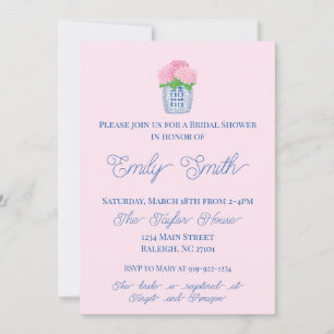 Chinoiserie Hydrangea Invitation à la douche nupti