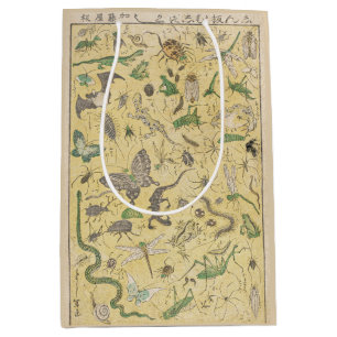 Chinoiserie Japanese Bug & Insect Nature Poster Medium Gift Bag
