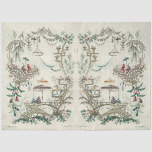 Chinoiserie Jean-Baptiste Pillement Vintage Art Tissue Paper