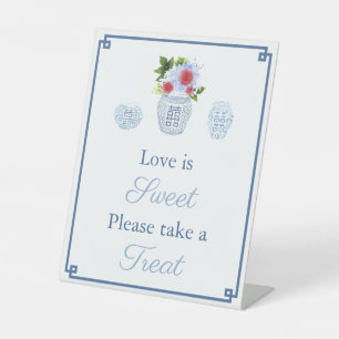 Chinoiserie July 4th Love Is Sweet Favour Table Pedestal Sign