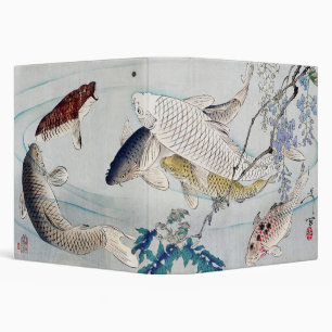 Chinoiserie Koi Fish & Purple Wisteria Print Binder