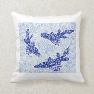 chinoiserie koi throw pillow