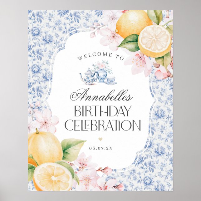 Chinoiserie Lemon Tea Anniversaire Affiche de bien (Devant)