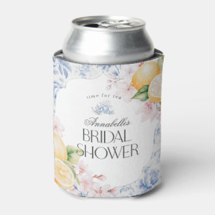 Chinoiserie Lemon Tea Party Bridal Shower Favour Can Cooler