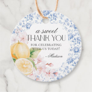 Chinoiserie Lemon Tea Party Floral Toile Favour Tags