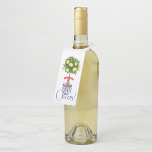 Chinoiserie Lemon Topiary Tree Bottle Tag