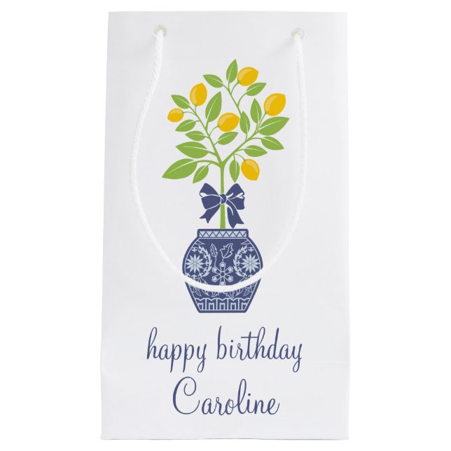 Chinoiserie Lemon Tree Gift Bag (Front)