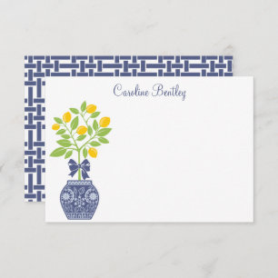 Chinoiserie Lemon Tree Personalized Note Cards