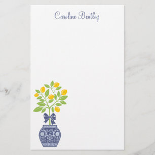 Chinoiserie Lemon Tree Personalized Stationery