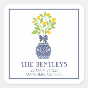 Chinoiserie Lemon Tree Return Address Labels