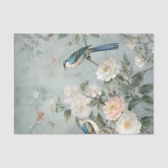 Chinoiserie Light Blue Nature Tissue Paper (Front)