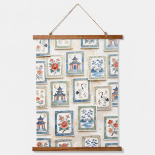 Chinoiserie Mahjong Hanging Tapestry