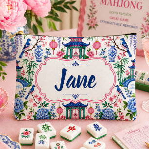Chinoiserie Mahjong Tile Bag Personalized