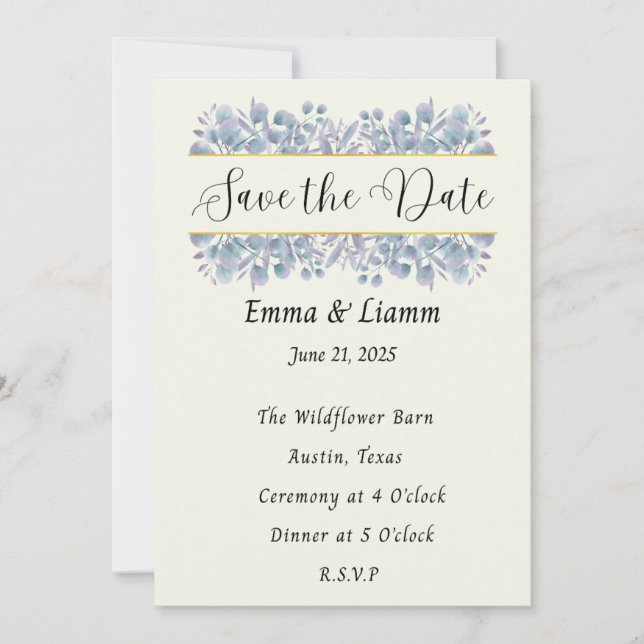 Chinoiserie Matching Save the Date Card (Front)
