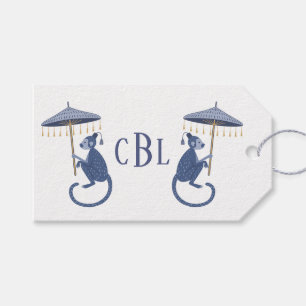 Chinoiserie Monkeys Monogrammed Gift Tags