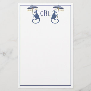 Chinoiserie Monkeys Monogrammed Stationery