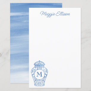 Chinoiserie Monogrammed Ginger Jar Stationery
