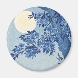 Chinoiserie Navy Blue Cherry Blossom & Full Moon Magnet