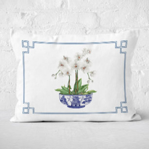 Chinoiserie Orchid Lumbar Accent Pillow