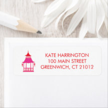 Chinoiserie Pagoda Return Address Label