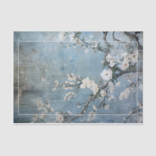 Chinoiserie Panel Distressed Blue - Customizable Tissue Paper