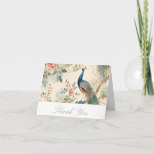 Chinoiserie Peacock Thank You Card
