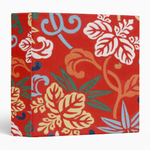 Chinoiserie Red Hawaiian Floral Japanese Kimono Binder
