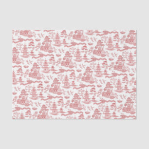 Chinoiserie Red Willow Decoupage Tissue Paper