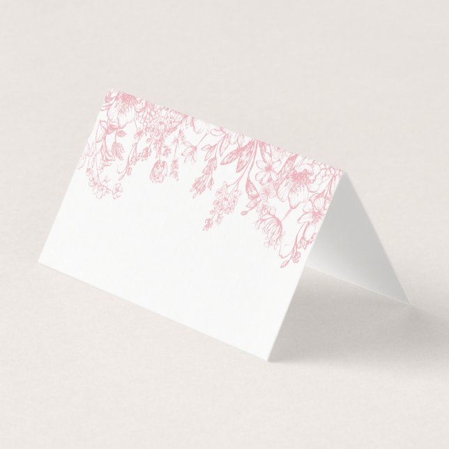 Chinoiserie rose Floral Place Carte Décor Table (Front)
