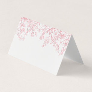 Chinoiserie rose Floral Place Carte Décor Table