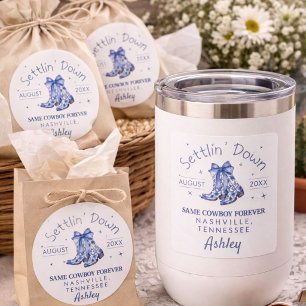 Chinoiserie Settlin' Down Bachelorette Party Square Sticker