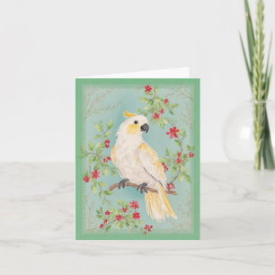 Chinoiserie Style Cockatoo Painting Stationery Card