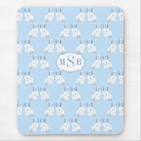 Chinoiserie Style Dogs Blue And White Monogrammed 