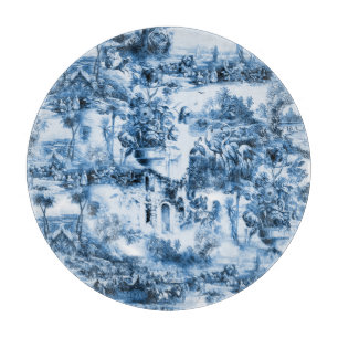 Chinoiserie toile,blue willow,blue china  cutting board