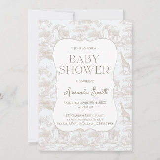 Chinoiserie Toile de Jouy baby shower Invitation