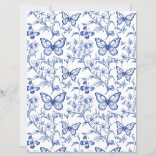 Chinoiserie Toile De Jouy Pattern Scrapbook Paper 