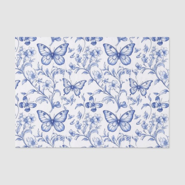 Chinoiserie Toile De Jouy Pattern  Tissue Paper (Front)