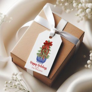 Chinoiserie Topiary Custom Christmas Gift Tags