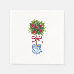 Chinoiserie Topiary Holiday  Napkin