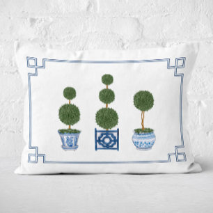 Chinoiserie Topiary Tree Lumbar Accent Pillow