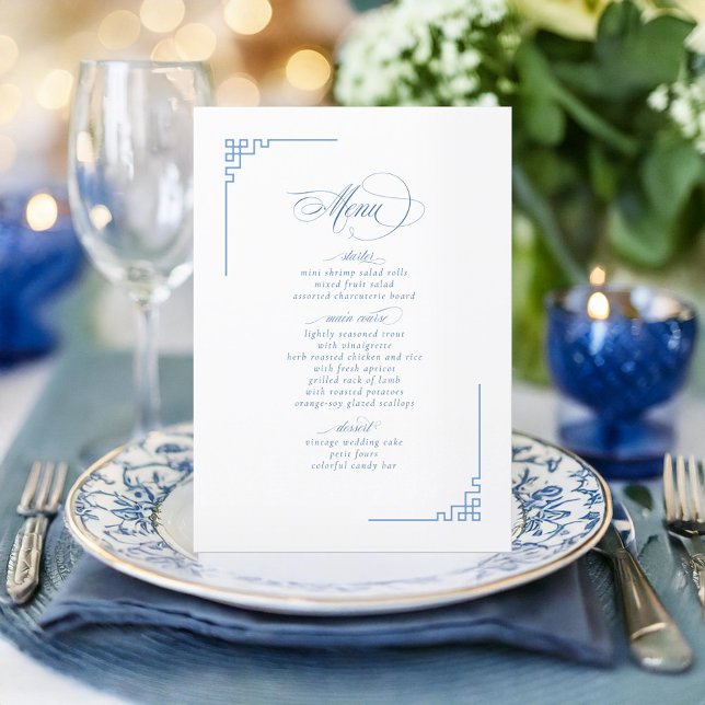 Chinoiserie Tree Motif and Geometric Border ID1094 Menu (Creator Uploaded)