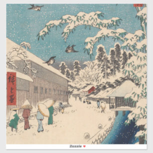 Chinoiserie Ukiyo-e Japanese Winter Snow Landscape