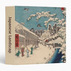 Chinoiserie Ukiyo-e Japanese Winter Snow Landscape Binder