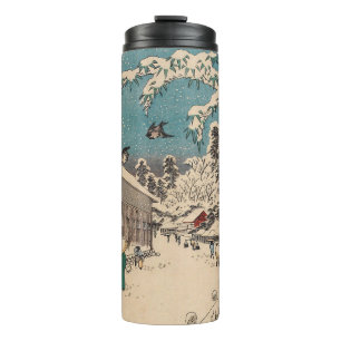 Chinoiserie Ukiyo-e Japanese Winter Snow Landscape Thermal Tumbler
