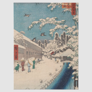 Chinoiserie Ukiyo-e Japanese Winter Snow Landscape Tissue Paper