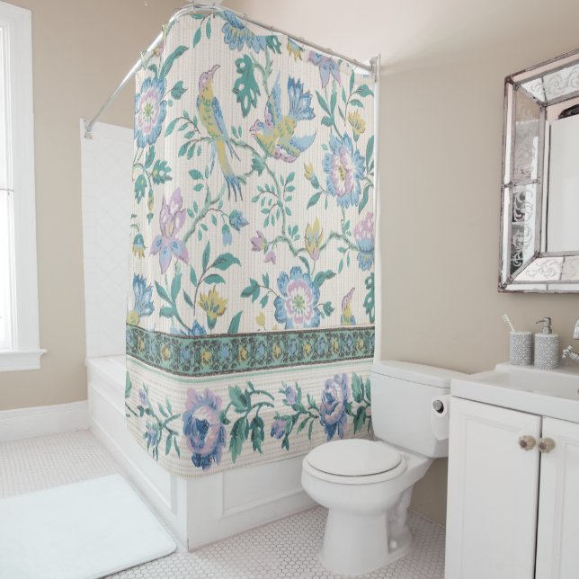 Chinoiserie Vintage Bird Floral Pastel Pattern (In Situ)