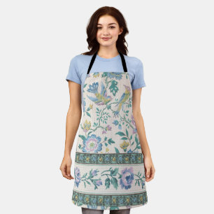 Chinoiserie Vintage Bird Floral Pastel Pattern Apron